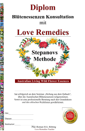 Diplom Love Remedies Buschblüten Seminare